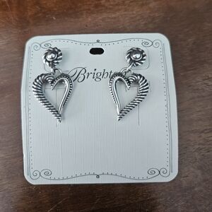 Brighton Silver Rope Heart Drop Earrings